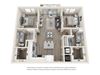 B1 3D Floor Plan Two-Bedroom Floor Plan B1|26 at City Point Apartments